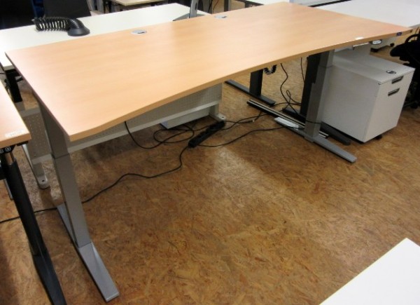 K & N - Steh-Sitz-Schreibtisch 200 cm, Ergo buche