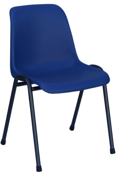 Kunststoff- Formschalen- Stapelstuhl, blau