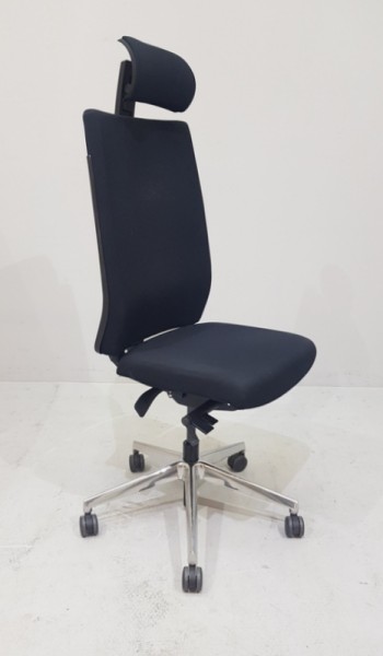 Viasit - Bürodrehstuhl schwarz mit Kopfstütze