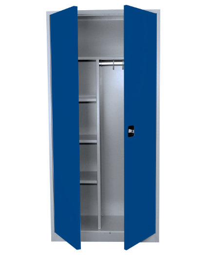 Stahl- Mehrzweck-Kleider-Schrank, B 92 cm blau