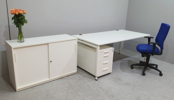 Febrü - Schreibtisch + Cont. + Sideboard + Stuhl