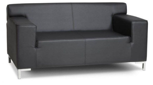 Sofa 2-Sitzer, B 167 cm, Lederoptik schwarz