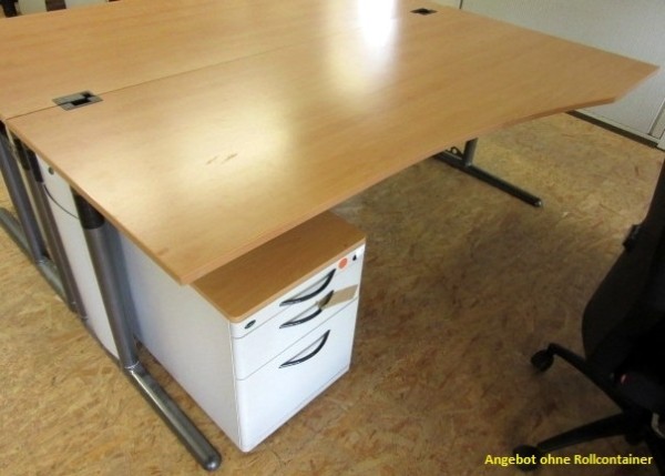 Werndl - Freiform-Schreibtisch B 200 cm buche, re.