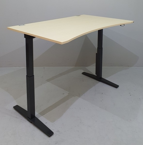 K & N - Steh-Sitz-Schreibtisch 200 cm, buche Ergo