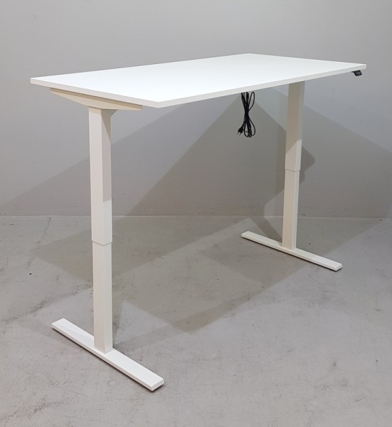 Steh-Sitz-Tisch B 160 cm, Gestell weiß